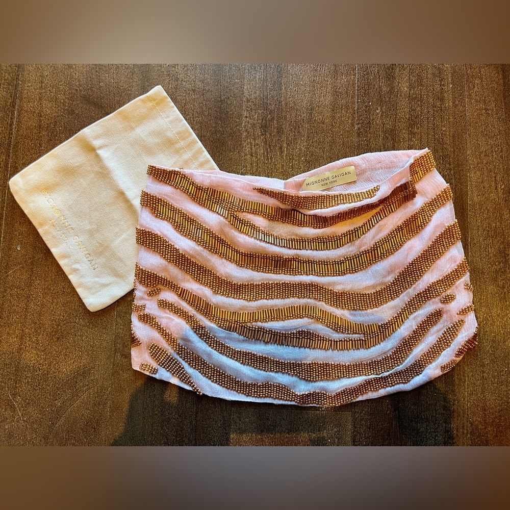 Mignonne Gavigan pink zebra scarf necklace